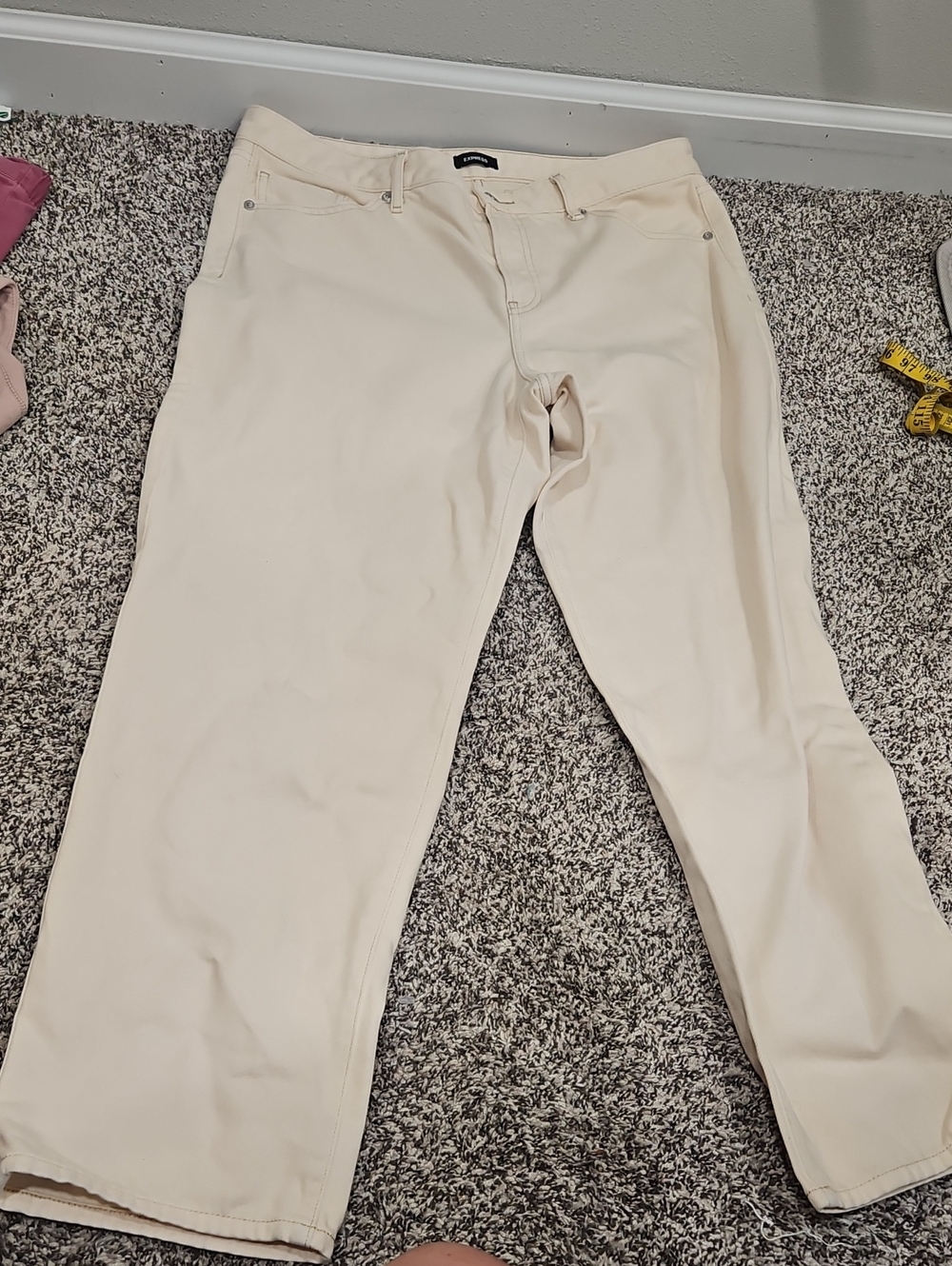 Express Cream Wide-Leg Pants